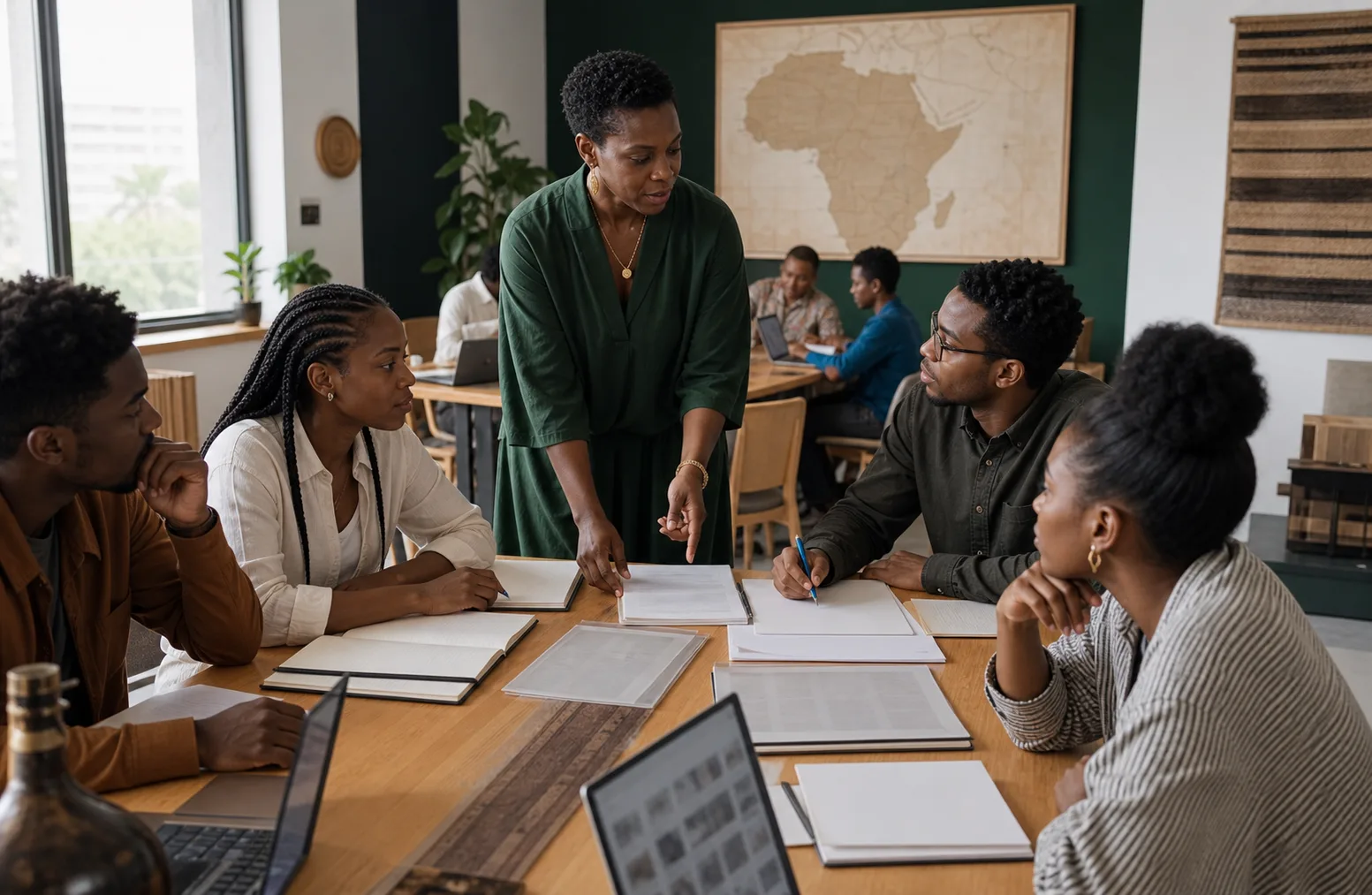 Nigerian educator leading a source-backed archive evidence workshop