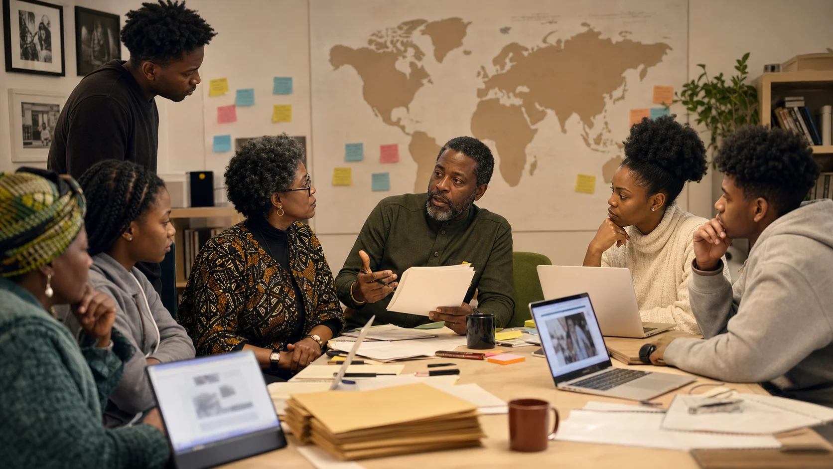 Diaspora study group discussing restitution records and private collection accountability