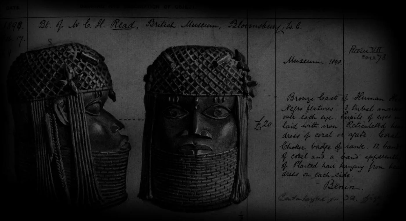 Museum gallery visual representing Benin objects abroad